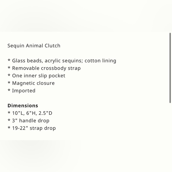 New Anthropologie sequin beaded animal clutch crossbody bag black white zebra - Picture 15 of 17